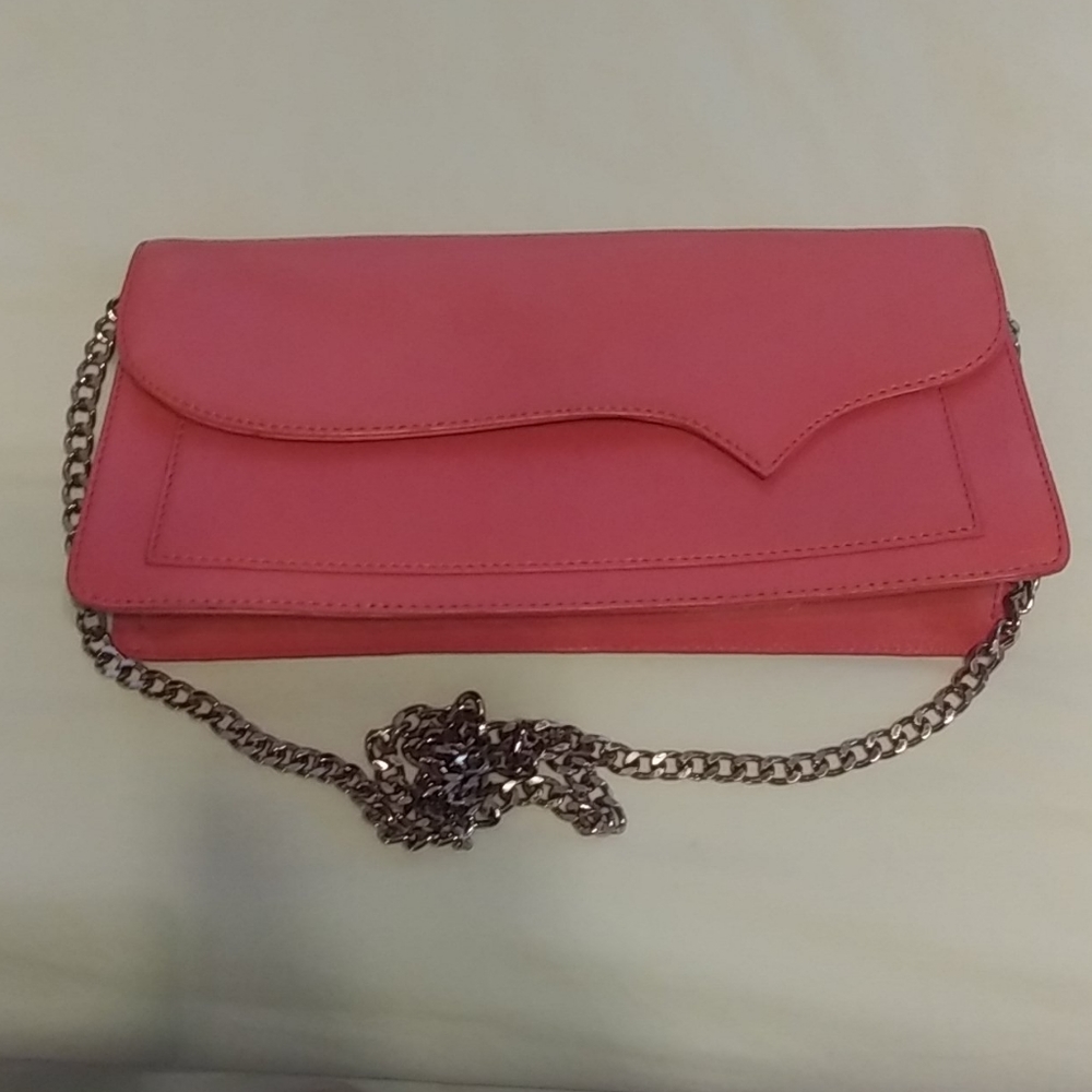 Preston & York purse clutch chain strap pink